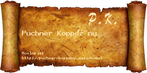 Puchner Koppány névjegykártya